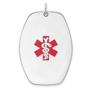 Sterling Silver Rhodium-plated Medical Jewelry Pendant - XS-D01EBD30-4121
