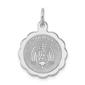 Sterling Silver Rhodium-plated My Confirmation Disc Charm - QC-DAF8DF5B-4008