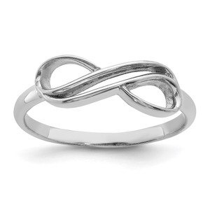 Sterling Silver Rhodium-plated Overlap Infinity Ring - QR-137B529B-8516