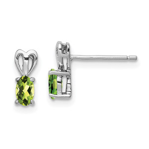 Sterling Silver Rhodium-plated Peridot Earrings - QB-70A18346-4371