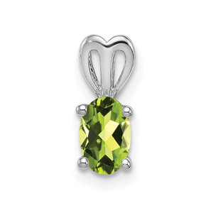 Sterling Silver Rhodium-plated Peridot Pendant - QB-FD9122AA-8596
