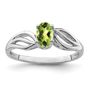 Sterling Silver Rhodium-plated Peridot Ring - QB-0ECDD091-4062