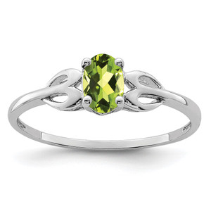 Sterling Silver Rhodium-plated Peridot Ring - QB-1137863C-4279