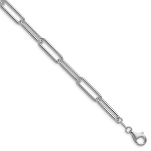 Sterling Silver Rhodium-plated Polished 6.5mm Paperclip Chain - QP-EF96AD8B-6952