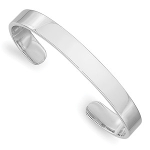 Sterling Silver Rhodium-plated Polished 6mm Children's Cuff Bangle - QB-AE54F005-7565