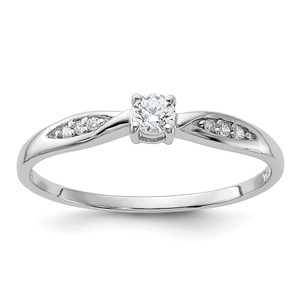 Sterling Silver Rhodium-plated Polished and CZ Ring - QR-558C4AB1-7844