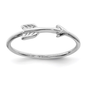 Sterling Silver Rhodium-plated Polished Arrow Ring - QR-26DCF533-2745