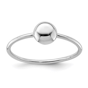 Sterling Silver Rhodium-plated Polished Bead Ring - QR-F84FCAEC-6305