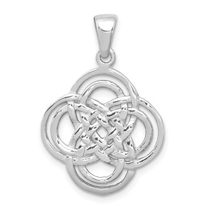 Sterling Silver Rhodium-plated Polished Celtic Knot Pendant - QC-888EA753-2685