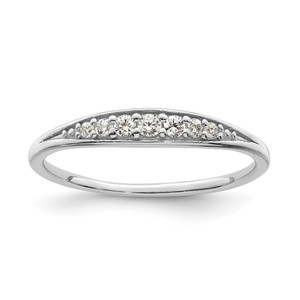 Sterling Silver Rhodium-plated Polished CZ Ring - QR-A1CB198F-5069
