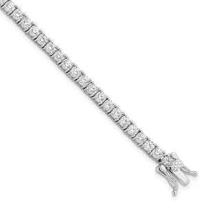 Sterling Silver Rhodium-plated Polished CZ Tennis Bracelet - QG-67CB7BD2-3425
