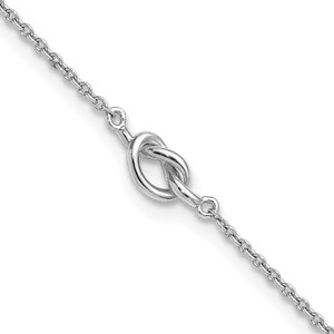 Sterling Silver Rhodium-plated Polished Knot 9 Inch with 1 Inch Extension Anklet