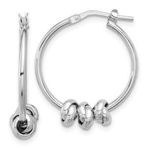 Sterling Silver Rhodium-plated Polished Love Knot Hoop Earrings - QE-59F9C3C9-6970