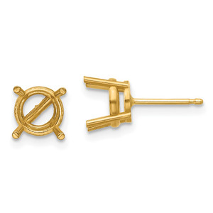 14k 7mm Cushion Earring Mountings