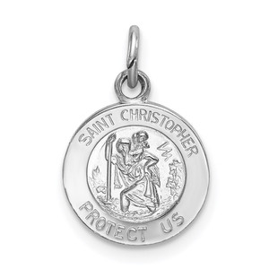 Sterling Silver Rhodium-plated Saint Christopher Medal - QC-2E9C5A05-9187