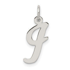 Sterling Silver Rhodium-plated Script Letter I Initial Charm - QC-C5D5549A-4871