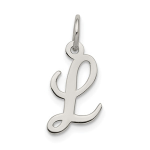 Sterling Silver Rhodium-plated Script Letter L Initial Charm - QC-062839D1-8441