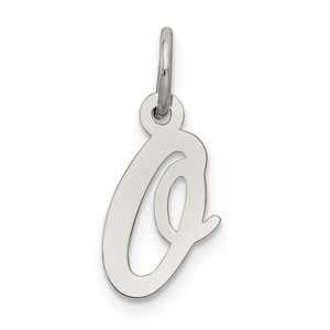 Sterling Silver Rhodium-plated Script Letter O Initial Charm - QC-6EDA7FF5-6427