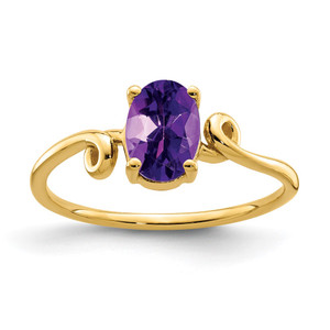 14k 7x5mm Oval Amethyst ring - Y4-DAE1859A-4382