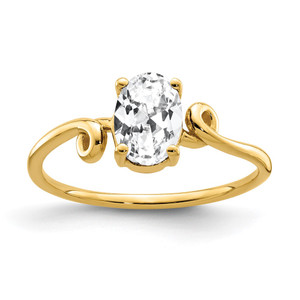 14k 7x5mm Oval Cubic Zirconia ring - Y4-5504609B-9894