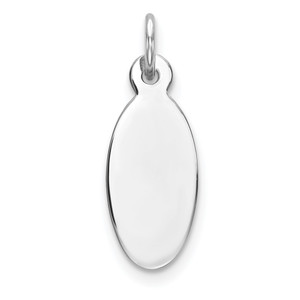 Sterling Silver Rhod-plate Eng. Oval Polish Front/Satin Back Disc Charm - QM-F27E0C34-2398