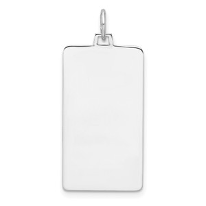 Sterling Silver Rhod-plate Eng. Rect. Polish Front/Back Disc Charm - QM-55A8B1ED-9667