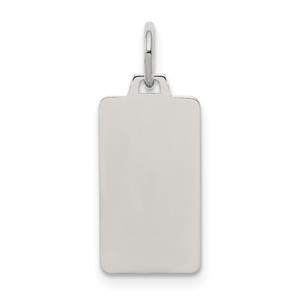 Sterling Silver Rhod-plate Eng. Rect. Polish Front/Satin Back Disc Charm - QM-773C8BE6-3598