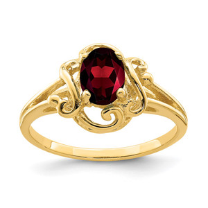 14k 7x5mm Oval Garnet ring - Y2-F3C01B33-8623