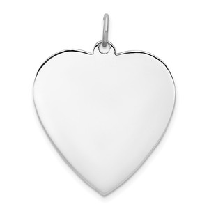 Sterling Silver Rhod-plated Eng. Heart Polish Front/Satin Back Disc Charm - QM-B48C8C1E-7416