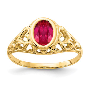 14k 7x5mm Oval Ruby ring - Y4-8479AC56-5693