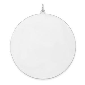 Sterling Silver Rhod-plated Eng. Rnd Polish Front/Satin Back Disc Charm - QM-BDCE7ACA-8333