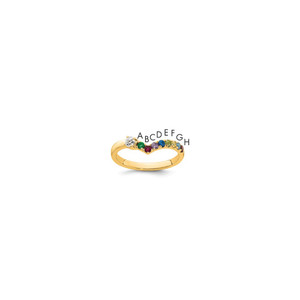 14k 8 Birthstone with Diamond  Mother's Ring Semi-mount