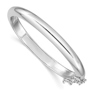Sterling Silver RH-plated Polished 5mm w/ Safety Hinged Children's Bangle - QB-F4366E28-7351
