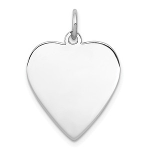 Sterling Silver Rh-plt Engraveable Heart Polished Front/Back Disc Charm - QM-B3460A1E-8243