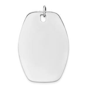 Sterling Silver Rh-plt Engraveable Polished Front/Satin Back Disc Charm - QM-132D531B-3004