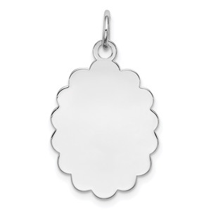 Sterling Silver Rh-plt Engraveable Polished Front/Satin Back Disc Charm - QM-7C98F27D-8592
