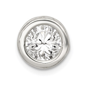 Sterling Silver Round CZ Chain Slide - QS-B06A8C47-9865