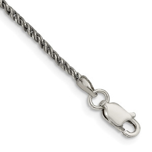 Sterling Silver Ruthenium-plated 1.7mm Twisted Tight Wheat Chain - QF-8D125D41-4831