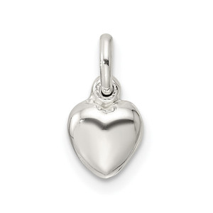 Sterling Silver Small Puffed Heart Charm
