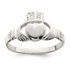 Sterling Silver Solid Claddagh Ring - QR-50FD8C23-7109