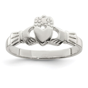Sterling Silver Solid Claddagh Ring - QR-60725660-4438