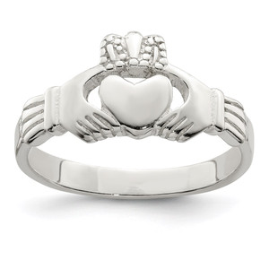 Sterling Silver Solid Claddagh Ring - QR-BCD83FCC-4872
