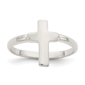 Sterling Silver Solid Cross Ring - QR-479722BC-3699