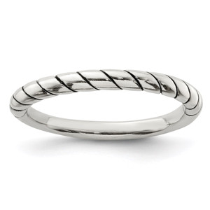 Sterling Silver Stackable Twist Ring - QR-C2E045A1-1706