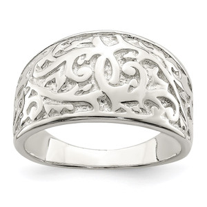 Sterling Silver Swirl Design Ring - QR-CB6AA1BF-5846