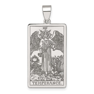 Sterling Silver Temperance Tarot Card Pendant