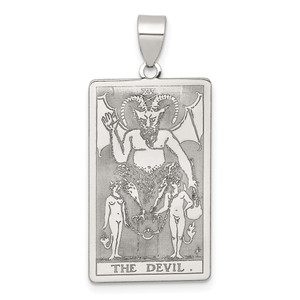Sterling Silver The Devil Tarot Card Pendant