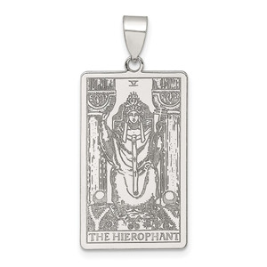 Sterling Silver The Hierophant Tarot Card Pendant