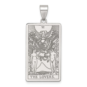 Sterling Silver The Lovers Tarot Card Pendant