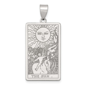 Sterling Silver The Sun Tarot Card Pendant